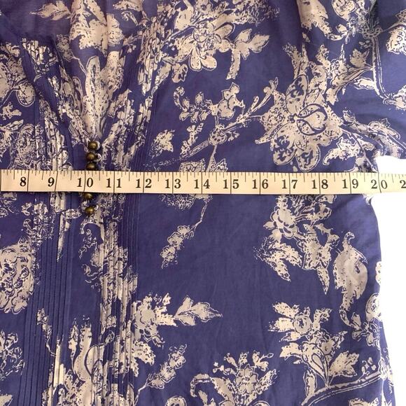 Soft Surroundings Top Women's Medium Peasant Pintuck Floral Embroidered Eyelet - Picture 7 of 8